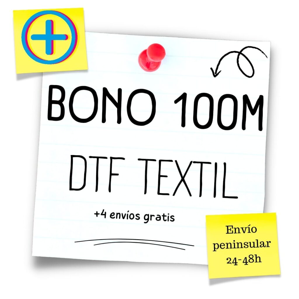 Bono 100 m DTF Téxtil Plusdtf.com DTF por metros Sevilla